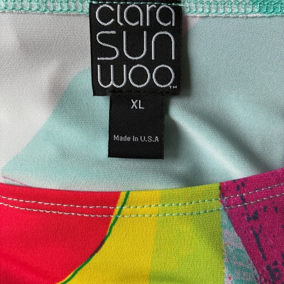 Clara Sun Woo Multicolored Floral Blouse With Knot Tie XL - Picture 4 of 6